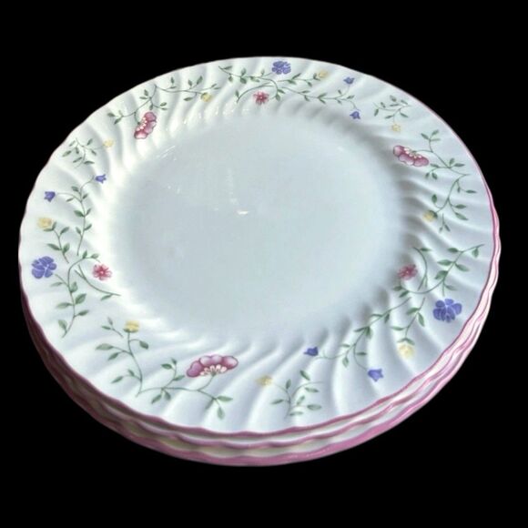 Set of 3 Johnson Brothers Summer Chintz Dinner Plates Flowers Pastels 10.5" - Picture 4 of 16